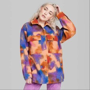 Coral Reef Oversized Flannel Style Jacket